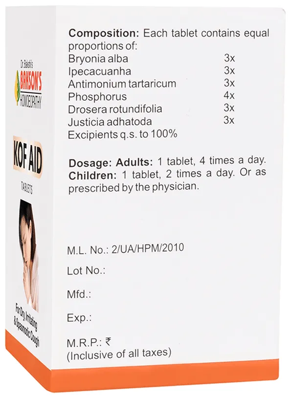 Bakson's Homoeopathy Kof Aid Tablet - Image 2