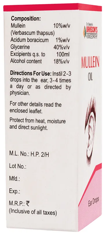 Bakson's Homoeopathy Mullein Oil - Image 2
