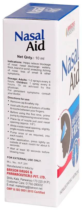 Bakson's Homoeopathy Nasal Aid Spray - Image 2