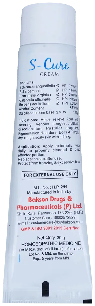 Bakson's Homoeopathy S-Cure Cream - Image 6