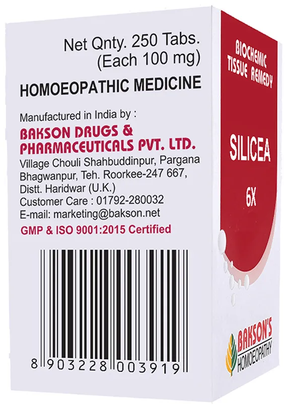 Selcea Bakson's Homoeopathy Silicea Biochemic Tablet | The Desi Food
