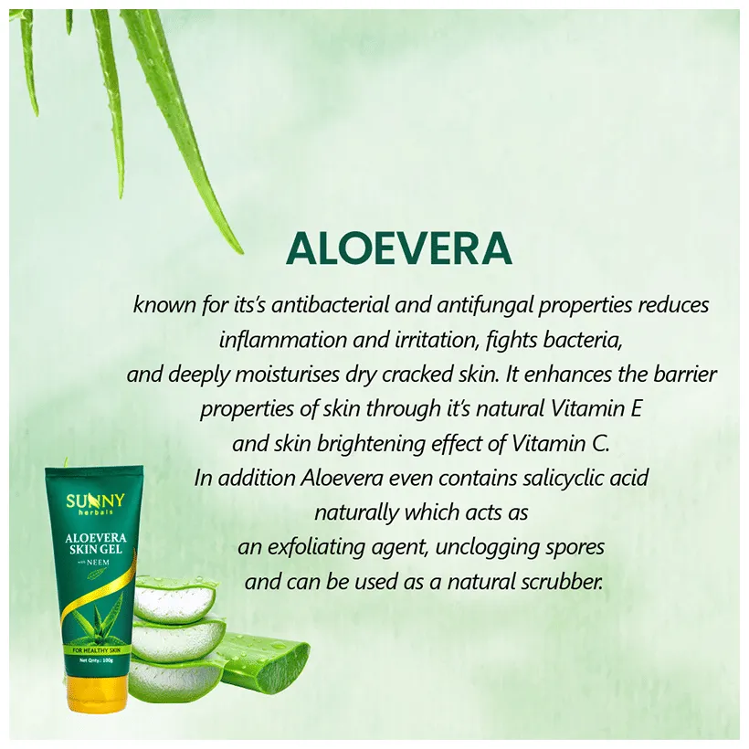 Bakson's Homoeopathy Sunny Herbals Aloe Vera Skin Gel - Image 3