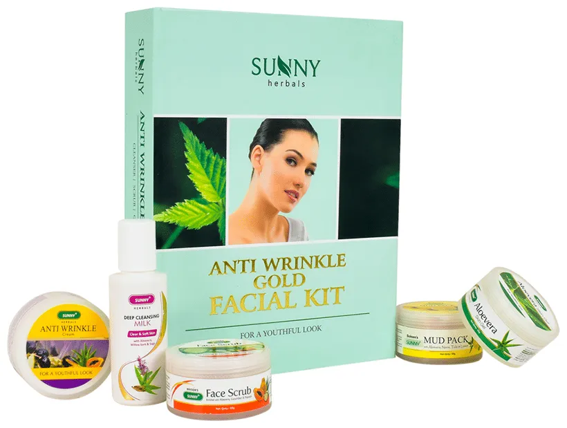 Bakson's Homoeopathy Sunny Herbals Anti Wrinkle Gold Facial Kit - Image 1