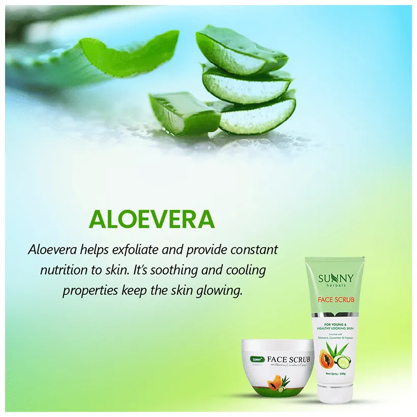 Bakson's Homoeopathy Sunny Herbals Face Scrub with Aloevera, Cucumber & Papaya - Image 3
