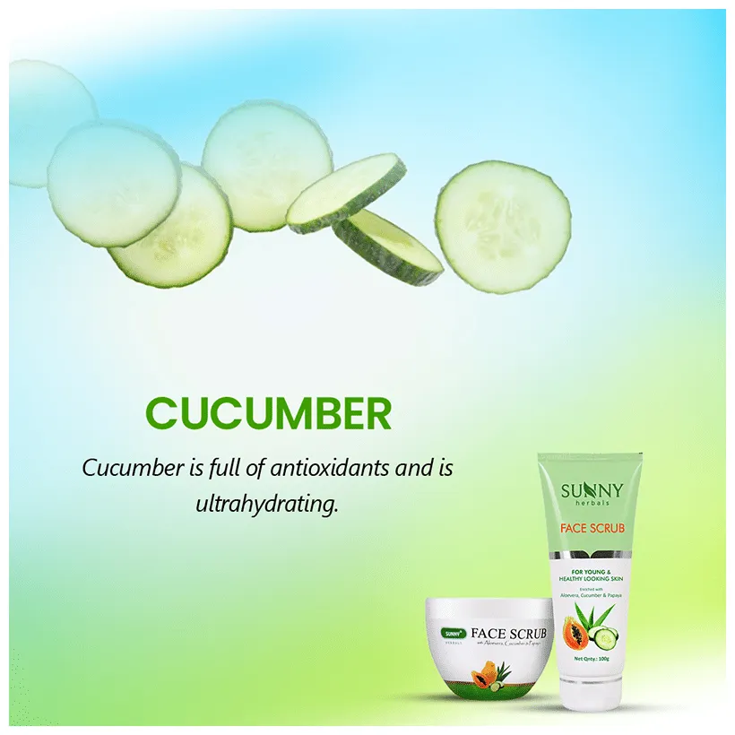 Bakson's Homoeopathy Sunny Herbals Face Scrub with Aloevera, Cucumber & Papaya - Image 4