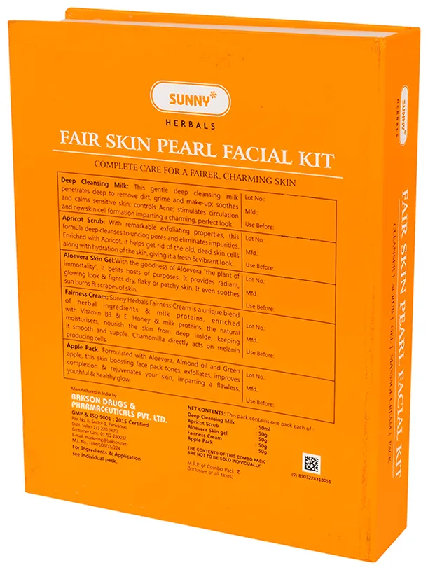 Bakson's Homoeopathy Sunny Herbals Fair Skin Pearl Facial Kit - Image 2