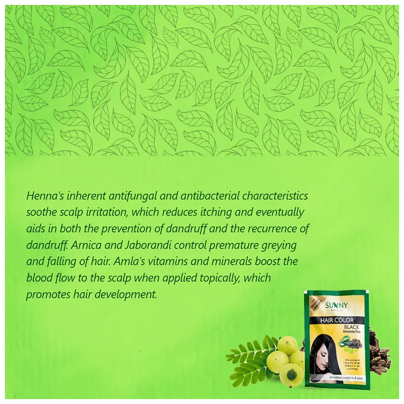 Bakson's Homoeopathy Sunny Herbals Hair Color 12 Sachets Black Powder - Image 5