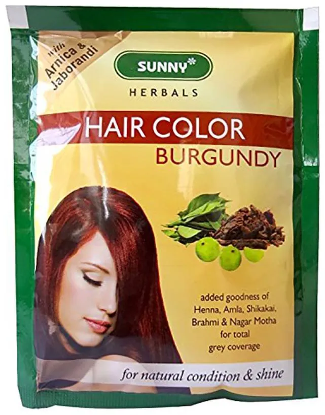 Bakson's Homoeopathy Sunny Herbals Hair Color 12 Sachets Burgundy Powder