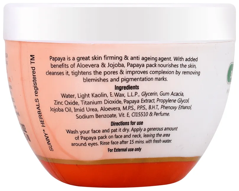 Bakson's Homoeopathy Sunny Herbals Papaya Pack with Aloevera and Papaya Jojoba Oil - Image 3