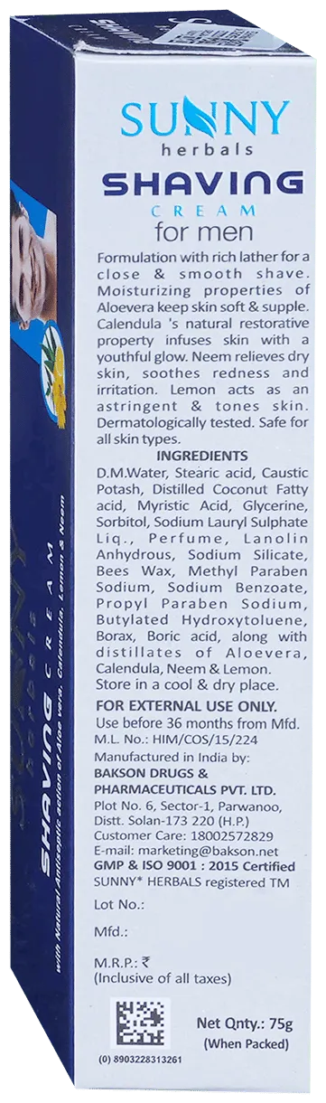 Bakson's Homoeopathy Sunny Herbals Shaving Cream - Image 2
