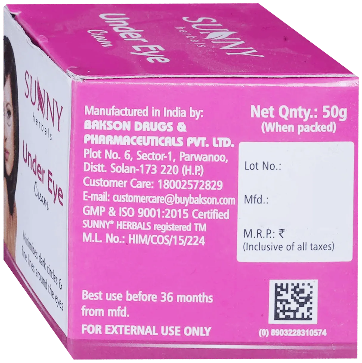 Bakson's Homoeopathy Sunny Herbals Under Eye Cream - Image 3