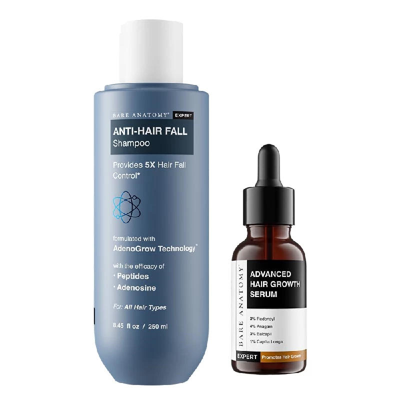 Bare Anatomy Anti Hair Fall Shampoo & Advanced Hair Growth Serum Bare Anatomy Anti Hair Fall Shampoo & Advanced Hair Growth Serum-Pack Size-Combo of 2