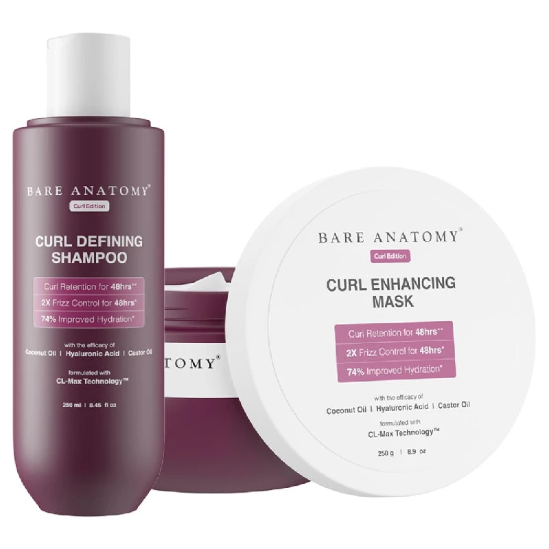 Bare Anatomy Curl Defining Shampoo & Curl Enhancing Hair Mask Bare Anatomy Curl Defining Shampoo & Curl Enhancing Hair Mask-Pack Size-Combo of 2