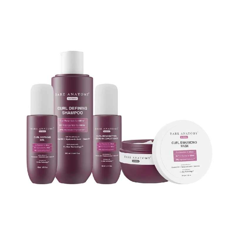 Bare Anatomy Curl Defining Shampoo  & Curl Enhancing Hair Mask, Leave-In Conditioner, Curl Defining Gel Bare Anatomy Curl Defining Shampoo  & Curl Enhancing Hair Mask, Leave-In Conditioner, Curl Defining Gel-Pack Size-Combo of 4