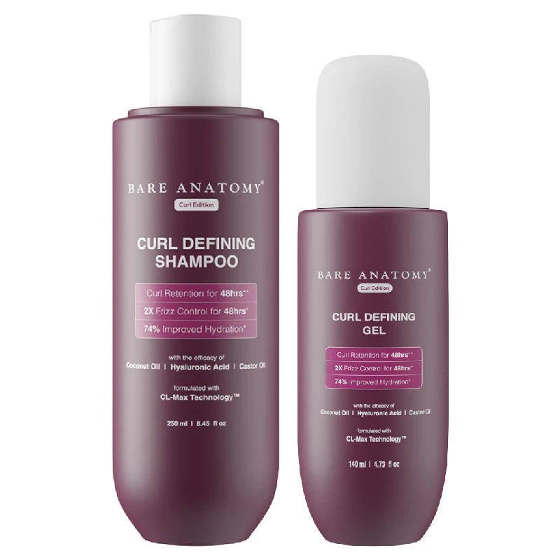Bare Anatomy Curl Defining Shampoo & Bare Anatomy Curl Defining Gel Bare Anatomy Curl Defining Shampoo & Bare Anatomy Curl Defining Gel-Pack Size-Combo of 2