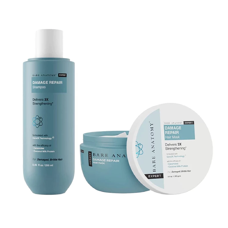 Bare Anatomy Damage Repair Shampoo & Damage Repair Hair Mask Bare Anatomy Damage Repair Shampoo & Damage Repair Hair Mask-Pack Size-Combo of 2
