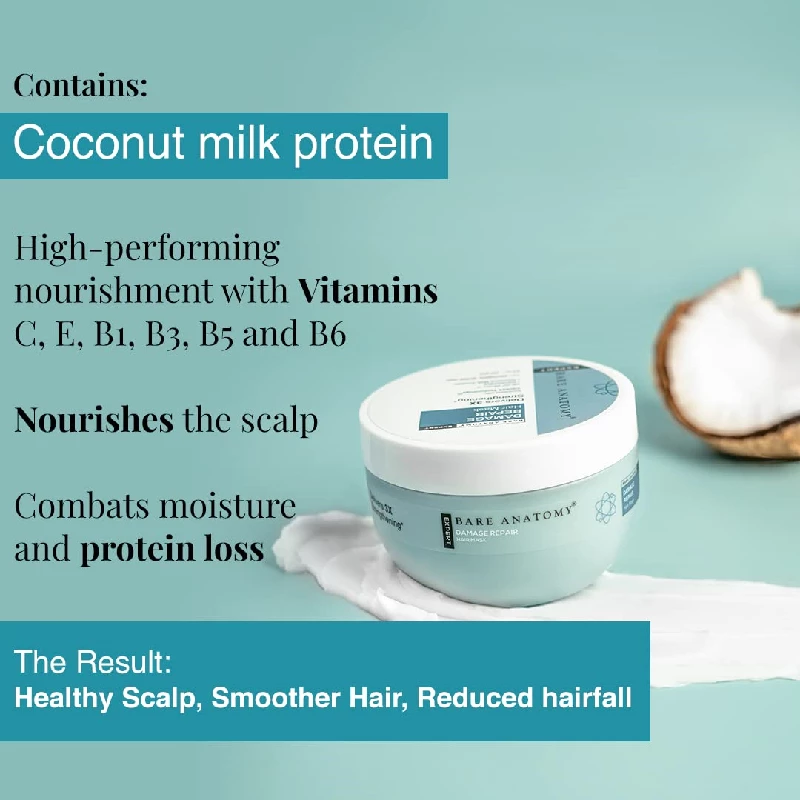 Bare Anatomy Damage Repair Shampoo & Damage Repair Hair Mask, Damage Repair Hair Serum - Image 2