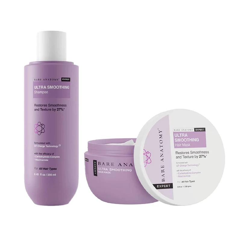 Bare Anatomy Ultra Smoothing Shampoo & Ultra Smoothing Hair Mask Bare Anatomy Ultra Smoothing Shampoo & Ultra Smoothing Hair Mask-Pack Size-Combo of 2