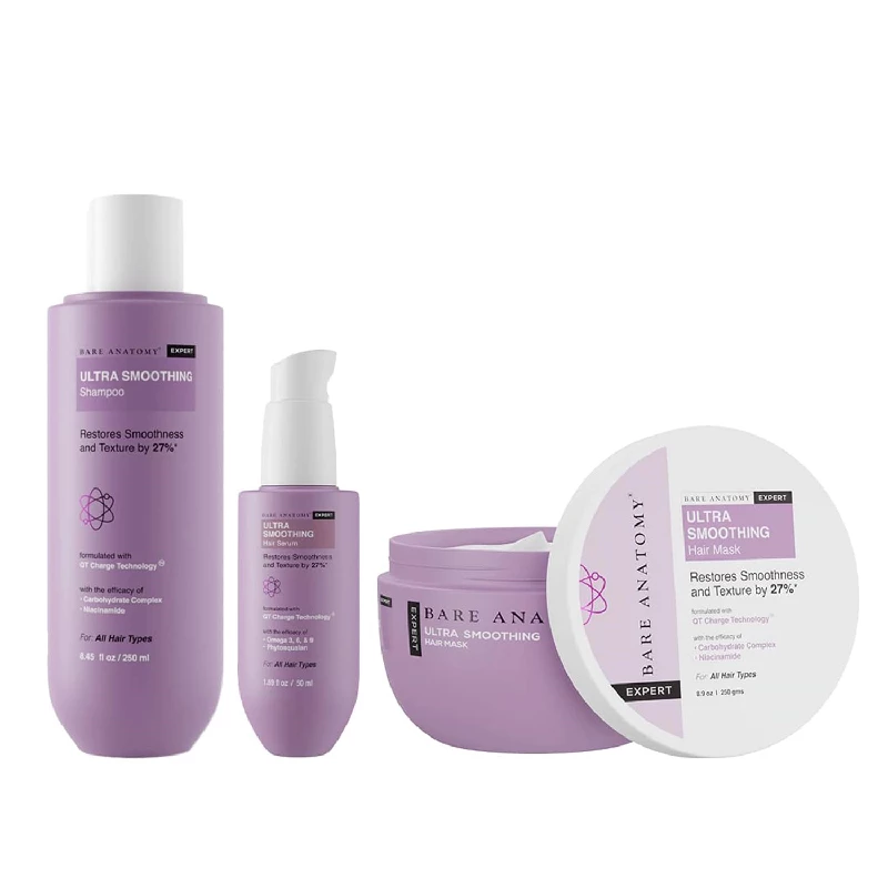Bare Anatomy Ultra Smoothing Shampoo & Ultra Smoothing Hair Mask, Ultra Smoothing Hair Serum Bare Anatomy Ultra Smoothing Shampoo & Ultra Smoothing Hair Mask, Ultra Smoothing Hair Serum-Pack Size-Combo of 3
