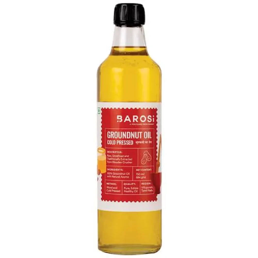 Barosi Groundnut Oil - Cold Pressed, Good For Healthy Heart Barosi Groundnut Oil - Cold Pressed, Good For Healthy Heart-Pack Size-750 ml