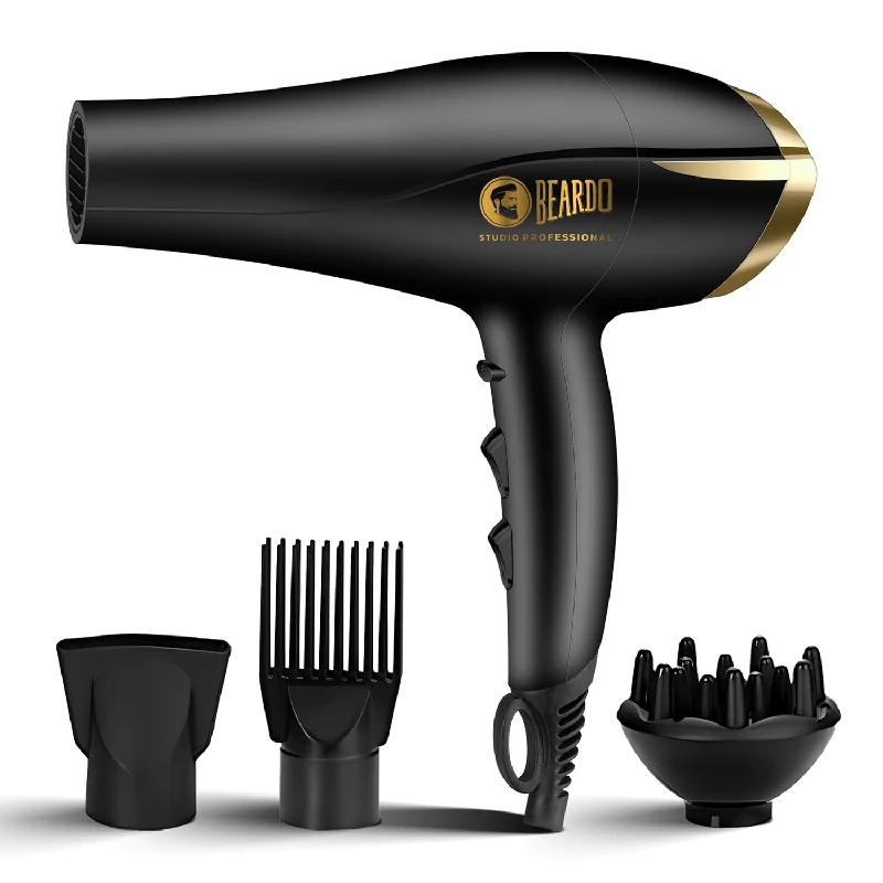 Beardo Studio Professional Tornado Hair Dryer With Concentrator, Diffuser, 2 Speeds, 3 Temperature Settings Combo Pack