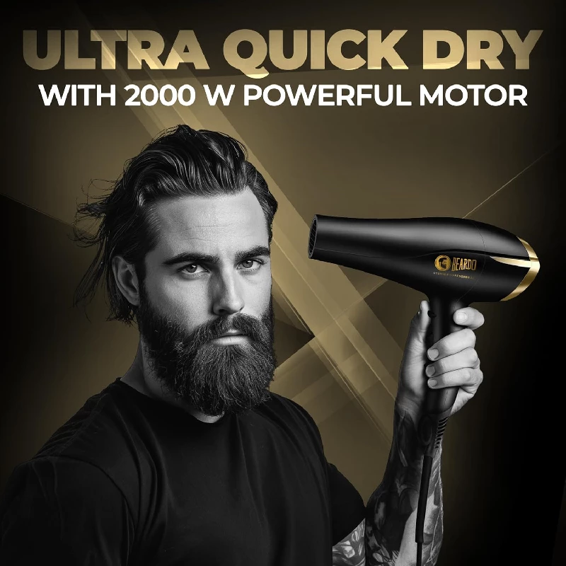 Beardo Studio Professional Tornado Hair Dryer With Concentrator, Diffuser, 2 Speeds, 3 Temperature Settings Combo Pack - Image 2