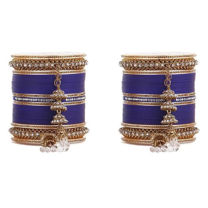 Beautiful Marriage Chura With Jhumki & Latkan, Blue