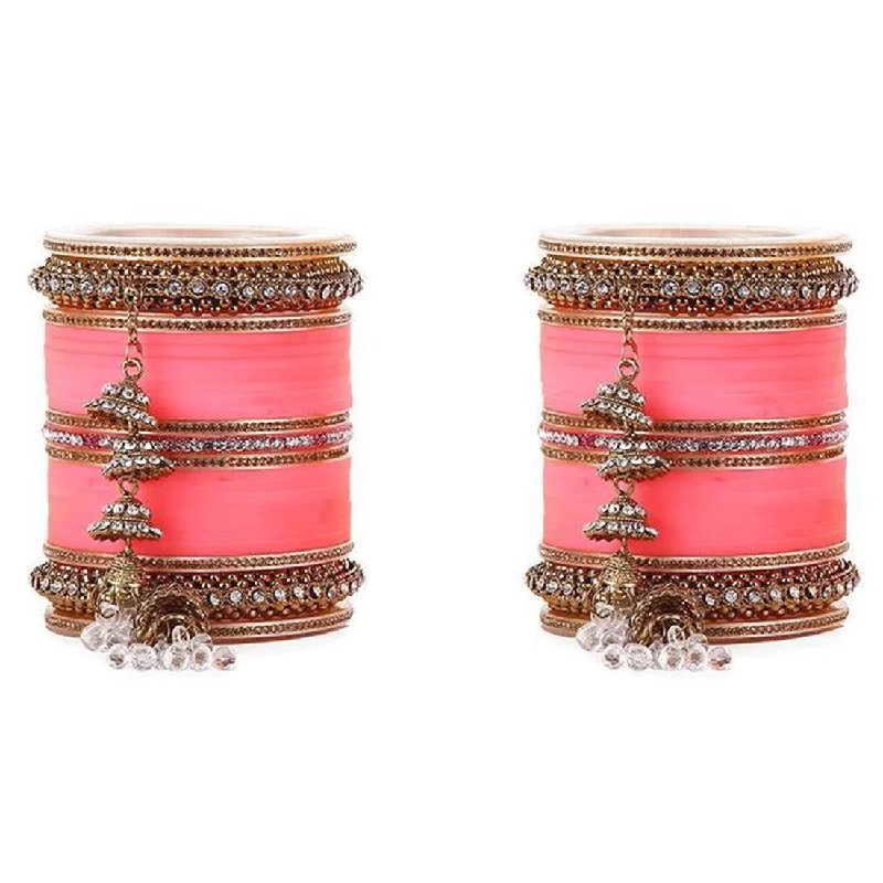 Beautiful Marriage Chura With Jhumki & Latkan, Pink
