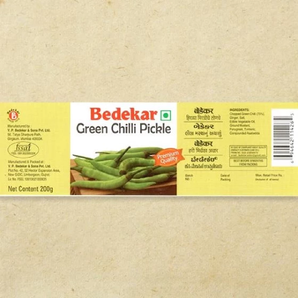 Bedekar Green Chilli Pickle - Image 2