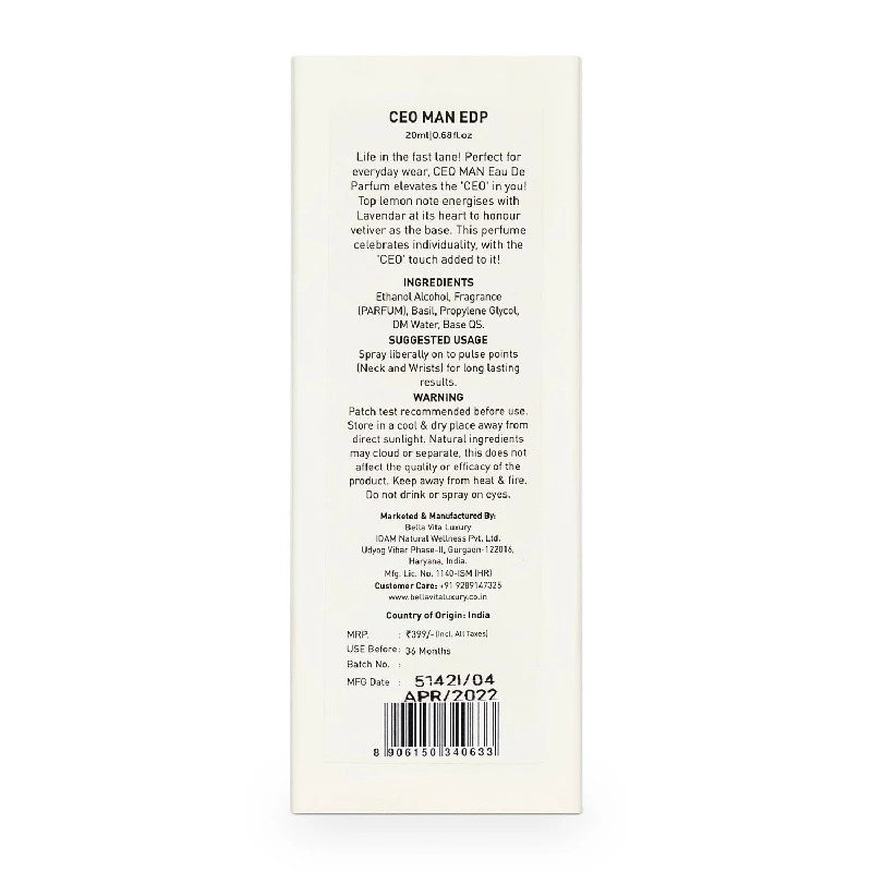 Bella Vita Luxury Ceo Men Eau De Parfum - Image 7