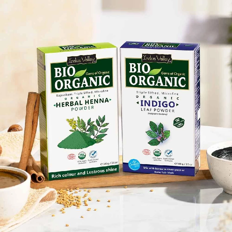 Bio Organic Herbal Henna & Indigo Powder 100 g Bio Organic Herbal Henna & Indigo Powder 100 g-Pack Size-Combo of 2