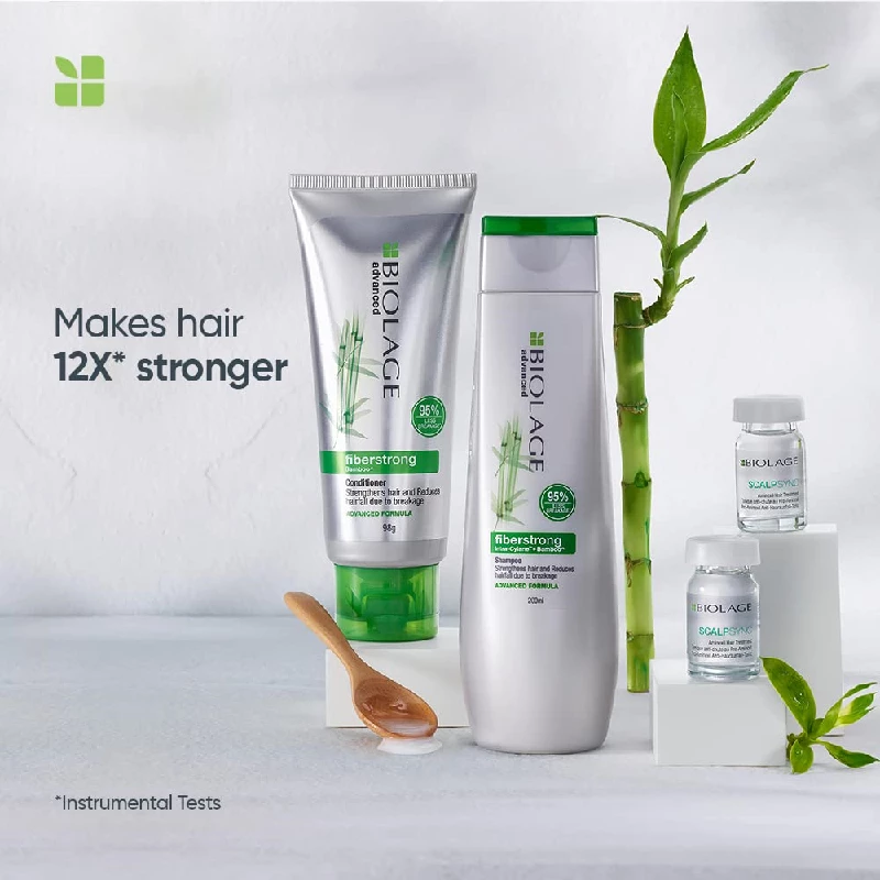 Biolage Advanced Fiberstrong Professional Shampoo + Conditioner + Aminexil Hair Treatment - Image 3