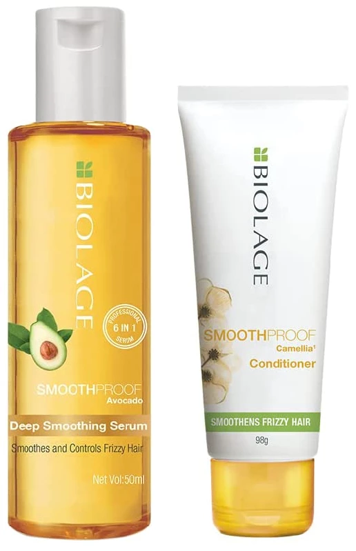 Biolage Smoothproof Deep Smoothing 6-In-1 Professional Hair Serum & Biolage Smoothproof Conditioner Biolage Smoothproof Deep Smoothing 6-In-1 Professional Hair Serum & Biolage Smoothproof Conditioner-Pack Size-Combo of 2