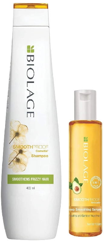Biolage Smoothproof Shampoo & Biolage Smoothproof Deep Smoothing 6-In-1 Professional Hair Serum Biolage Smoothproof Shampoo & Biolage Smoothproof Deep Smoothing 6-In-1 Professional Hair Serum-Pack Size-Combo of 2
