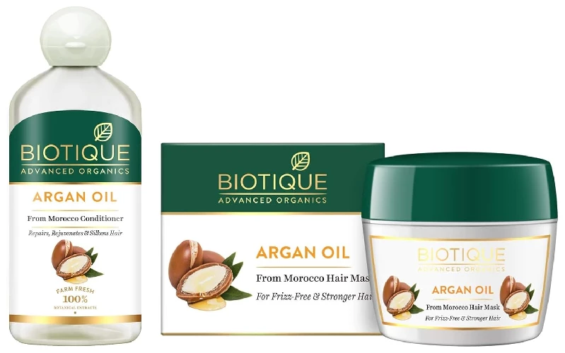Biotique Argan Oil Hair Conditioner From Morocco & Argan Oil Hair Mask From Morocco Biotique Argan Oil Hair Conditioner From Morocco & Argan Oil Hair Mask From Morocco-Pack Size-Combo of 2