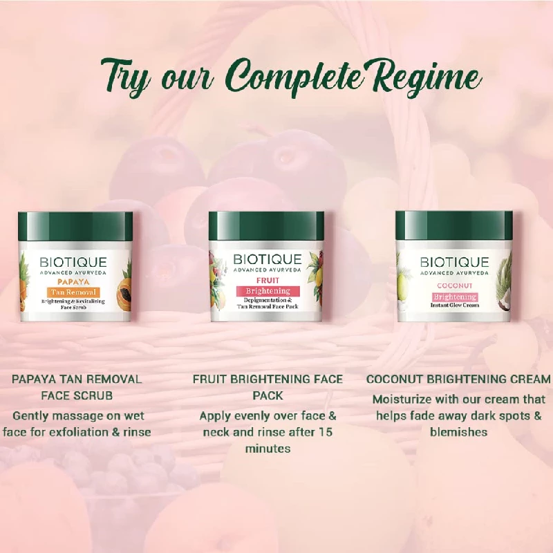 Biotique Fruit Brightening Depigmentation and Tan Removal Face Pack - Image 8