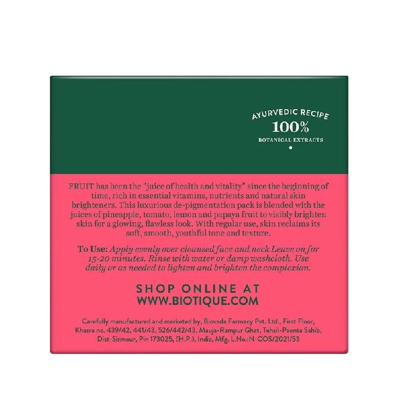 Biotique Fruit Brightening Depigmentation and Tan Removal Face Pack - Image 9