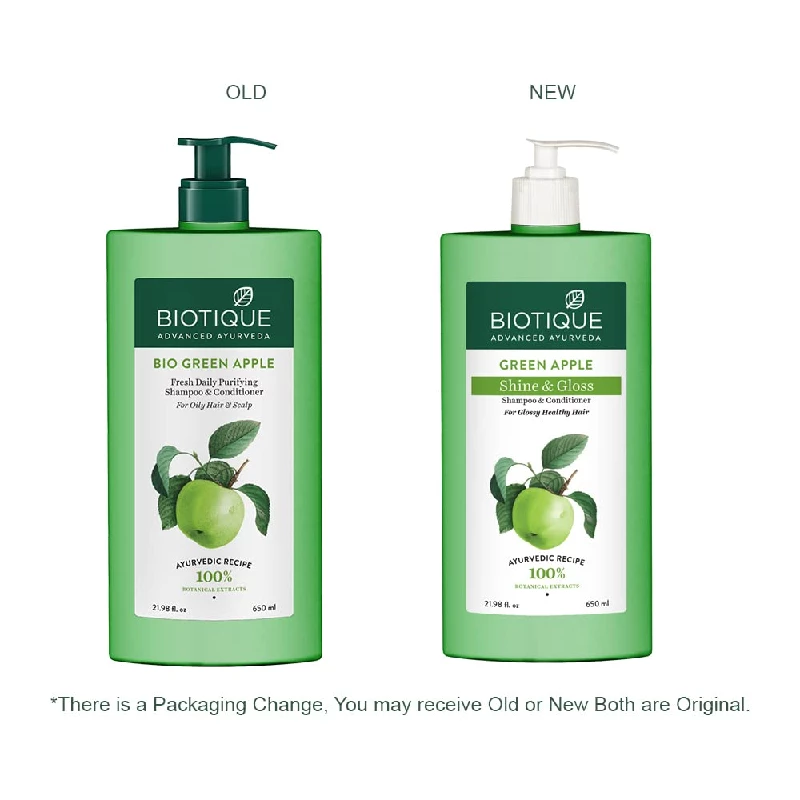 Biotique Green Apple Shine & Gloss Shampoo & Conditioner - Image 3
