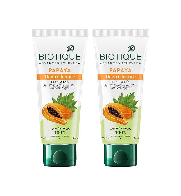 Biotique Papaya Deep Cleanse Face Wash (Pack of 2) Biotique Papaya Deep Cleanse Face Wash (Pack of 2)-Pack Size-100 ml (Each)