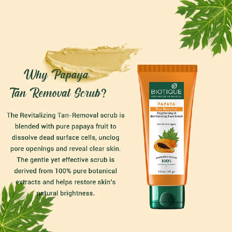 Biotique Papaya Tan Removal Brightening & Revitalizing Face Scrub - Image 4