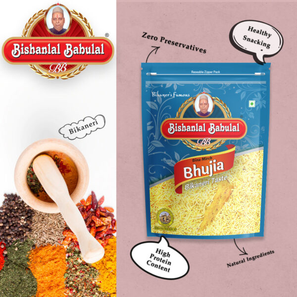 Bishanlal Babulal Bina Mirch Bhujia (Non-Spicy) - Image 4