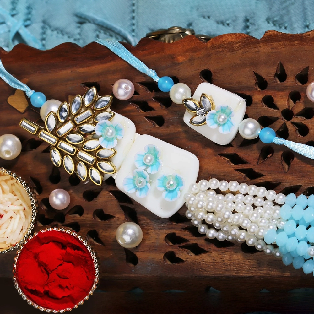 Blue Bhaiya Bhabhi Rakhi - Image 1