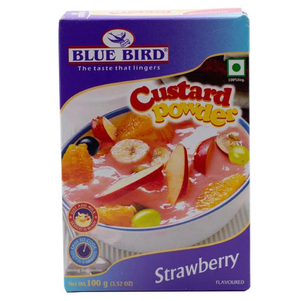 Blue Bird Custard Powder - Strawberry Blue Bird Custard Powder - Strawberry--100 g Box