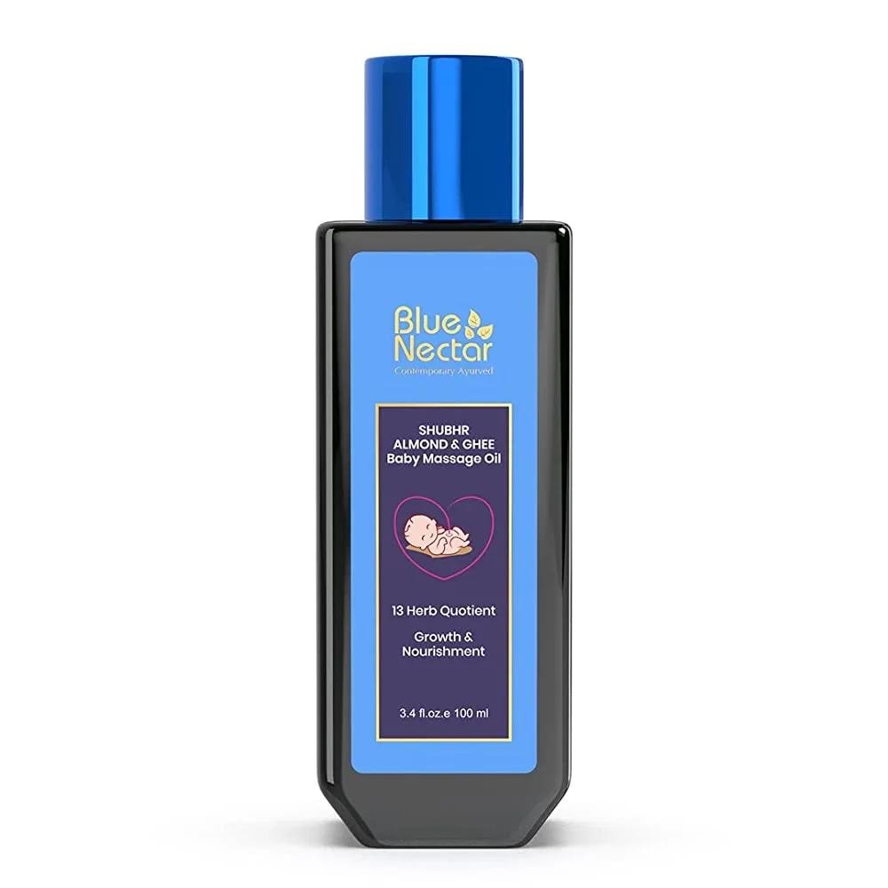 Blue Nectar Shubhr Baby Massage Oil with Ghee Almond Blue Nectar Shubhr Baby Massage Oil with Ghee Almond-Pack Size-100 ml