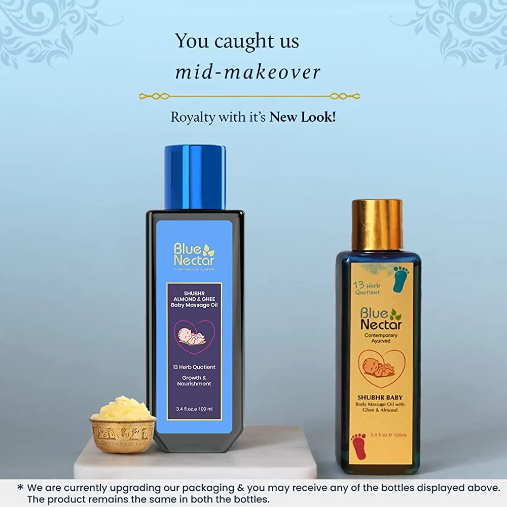 Blue Nectar Shubhr Baby Massage Oil with Ghee Almond - Image 2