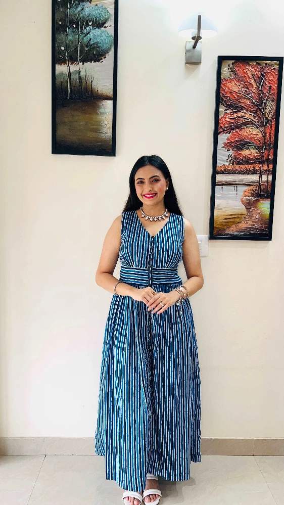 Blue Stripped Dress - Image 2