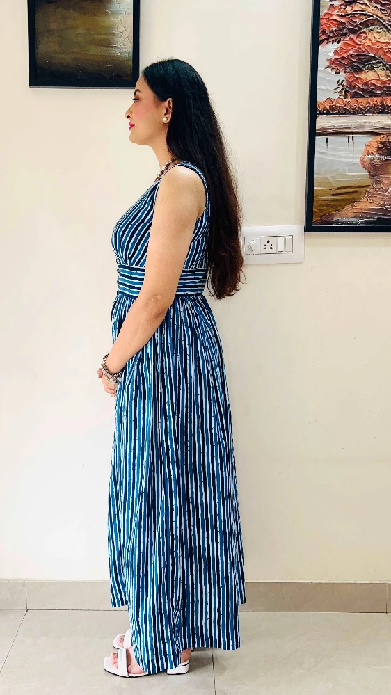 Blue Stripped Dress - Image 5