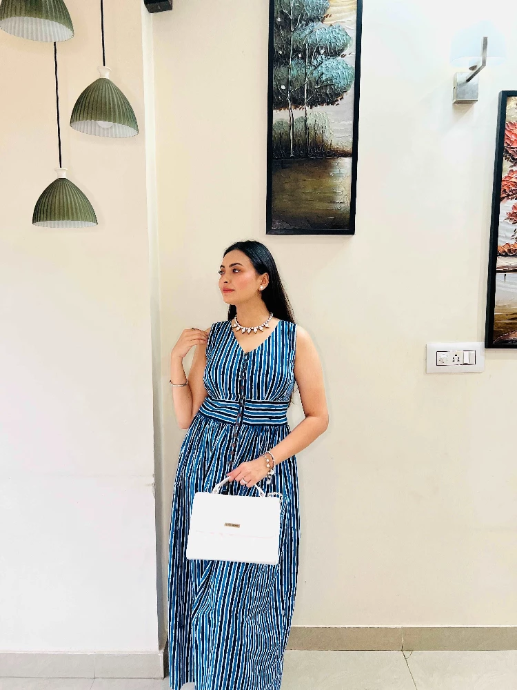 Blue Stripped Dress - Image 6