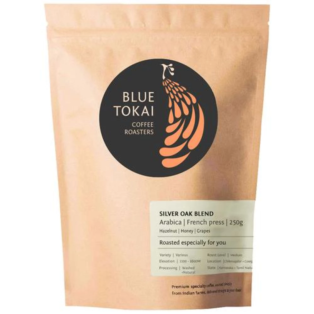 Blue Tokai Silver Oak Medium Roast French Press Arabica Ground Coffee Blue Tokai Silver Oak Medium Roast French Press Arabica Ground Coffee--250 g