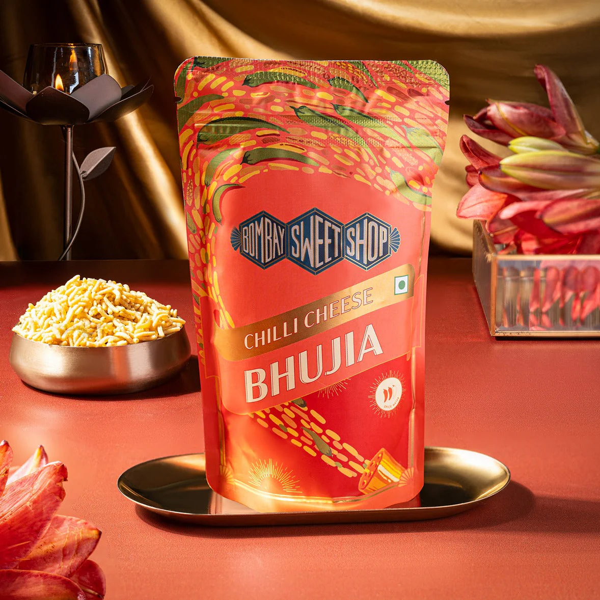 Bombay Sweet Shop Chilli Cheese Bhujia Mini Bombay Sweet Shop Chilli Cheese Bhujia Mini-Pack Size-90 g